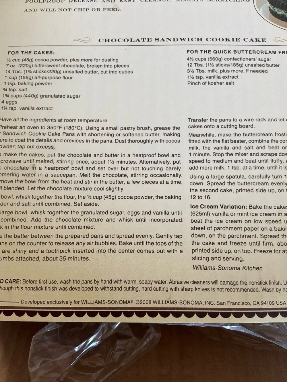 Williams Sonoma Sandwich Cookie Cake Pan Set - Brown and White